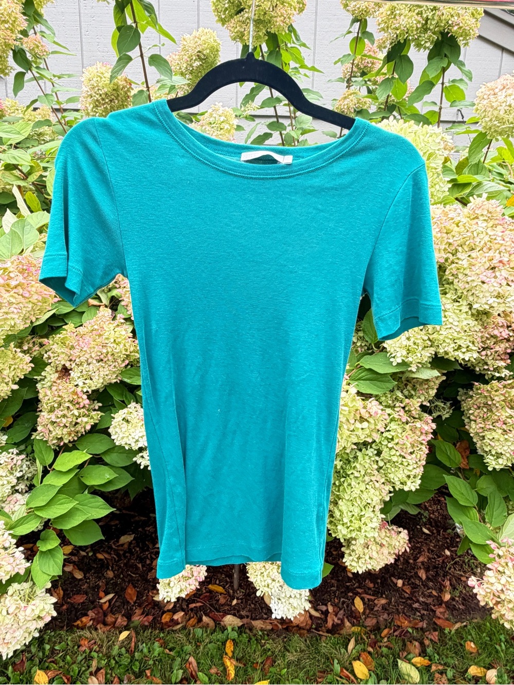 Vince Teal Short-Sleeve Crewneck Tee